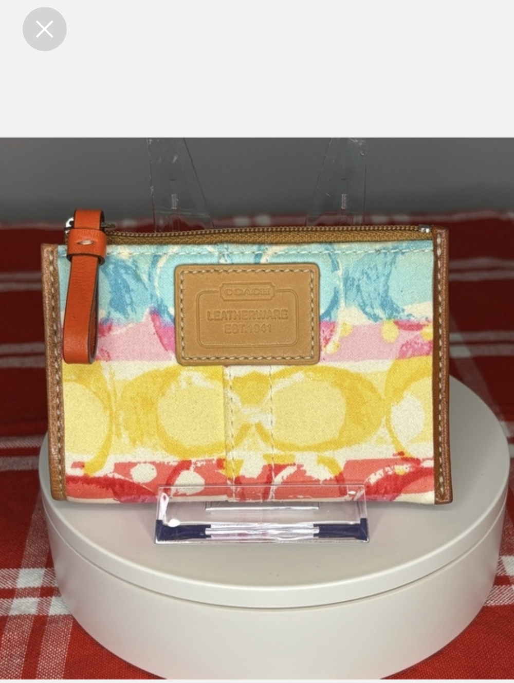 Coach Hampton  Watercolor Coin Card Case EUC - Picture 2 of 6